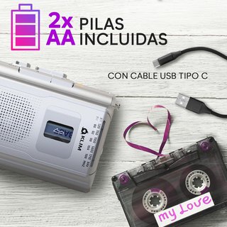 KLIM K8 Cassette Radio AM-FM Grabación 3,5mm GRIS