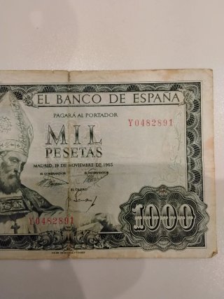 Billete 1000 pesetas Banco de España 1965 (2)