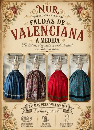 Confección de faldas de valenciana