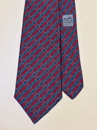 Corbata Hermes Azul y Roja