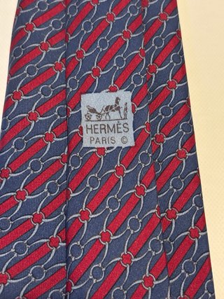 Corbata Hermes Azul y Roja