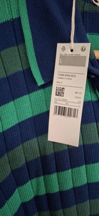 Polo Benetton unisex rayas azul y Vlverde