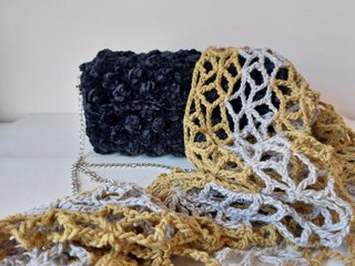 Bolso fiesta crochet negro nuevo