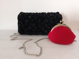 Bolso fiesta crochet negro nuevo