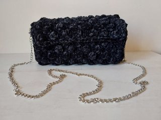 Bolso fiesta crochet negro nuevo