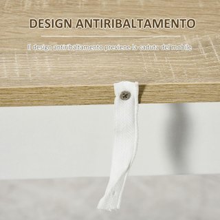 Tavolo Bar con 3 Ripiani e Barre Protettive, Tavolo da Cucina in Acciaio e Truciolare, 112x57x106 cm, Bianco
