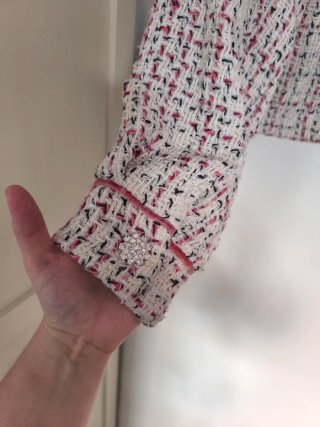Chaqueta tweed roja y blanca
