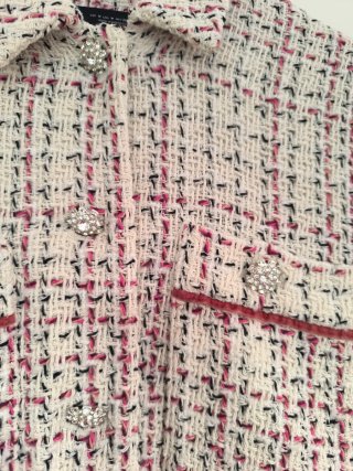 Chaqueta tweed roja y blanca