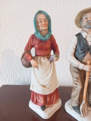 Figuras porcelana vintage ancianos pareja