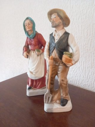 Figuras porcelana vintage ancianos pareja