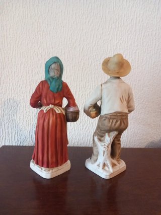 Figuras porcelana vintage ancianos pareja