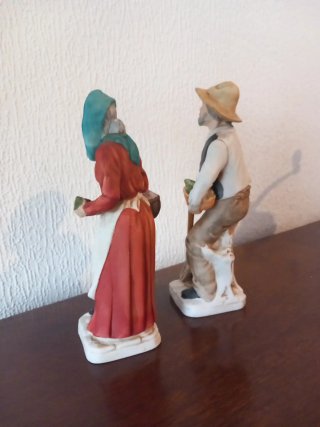 Figuras porcelana vintage ancianos pareja