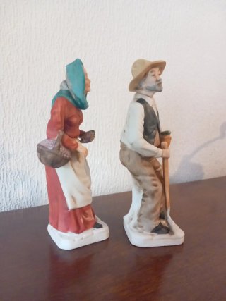 Figuras porcelana vintage ancianos pareja