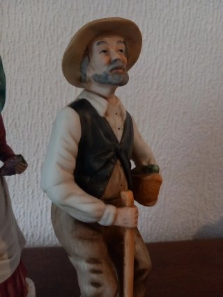 Figuras porcelana vintage ancianos pareja