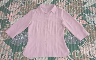 Camisa Blusa Vintage Lila Manga Francesa Talla XS