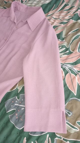 Camisa Blusa Vintage Lila Manga Francesa Talla XS