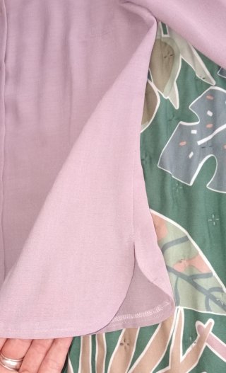 Camisa Blusa Vintage Lila Manga Francesa Talla XS