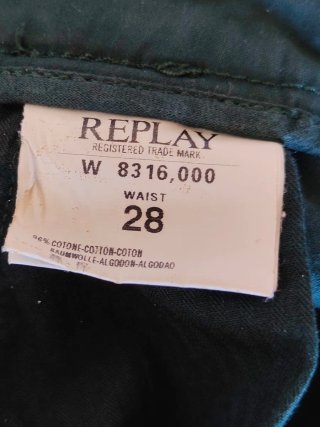 Pantaloni Replay verdi taglia 28