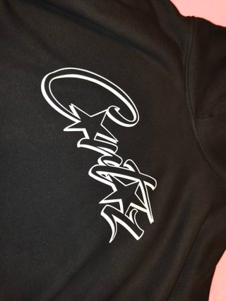 Felpa con cappuccio nera con logo