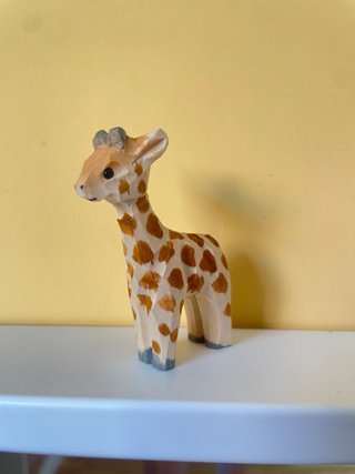 Mini Jirafa Madera Decorativa