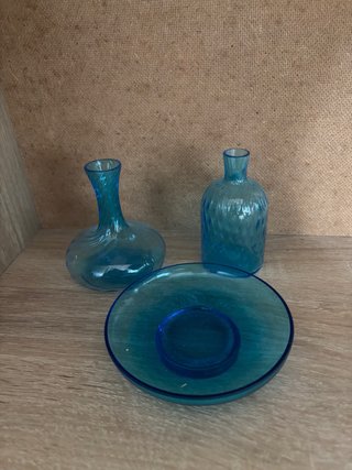 3 Soprammobili Vetro Murano La Murrina Blu