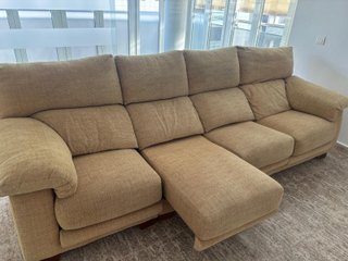 Sofá 4 plazas tela beige