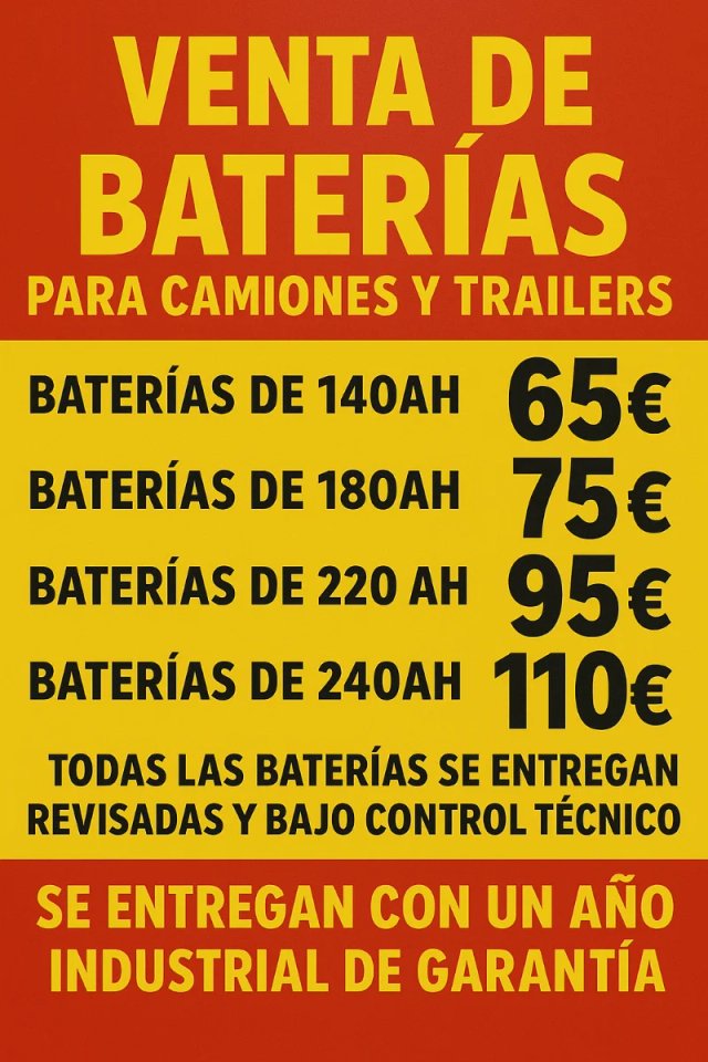 Baterías Coche, Furgoneta y Camión