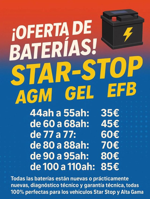 Baterías Coche, Furgoneta y Camión