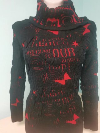 Jersey Desigual grueso negro/rojo sin usar