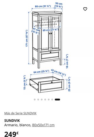 Armario Blanco Ikea Sundvik