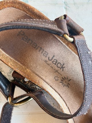 Sandalias Panama Jack Cuña Marrones