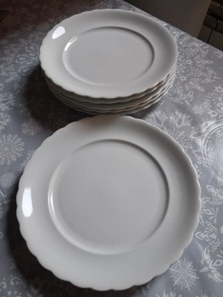 6 Platos Llanos Porcelana Blanca