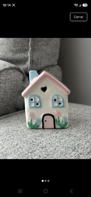 3 Casitas Cerámica Decorativas Multicolor