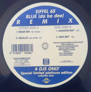 Eiffel 65 - Blue (Da Ba Dee) (Remix) / Blue vinyl