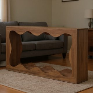 Consola de madera rústica.