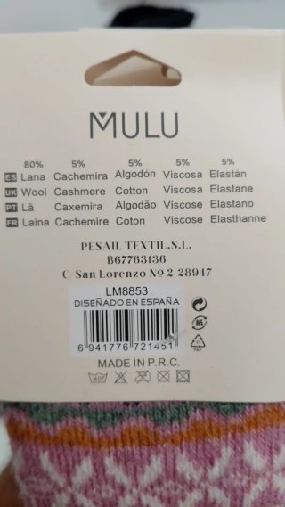 Pack 3 Pares Calcetines Mulu Cachemira Mujer