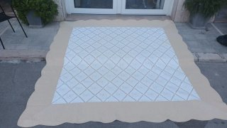 Copriletto Trapuntato Matrimoniale Beige/Bianco