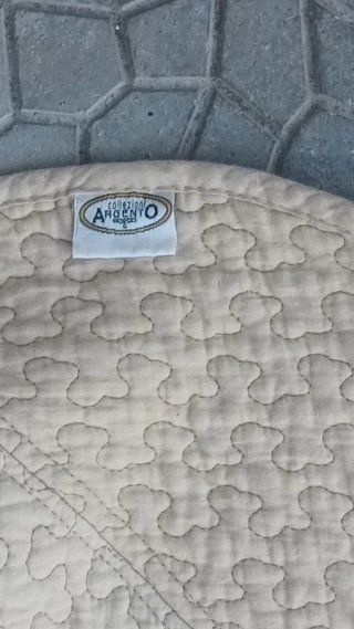 Copriletto Trapuntato Matrimoniale Beige/Bianco