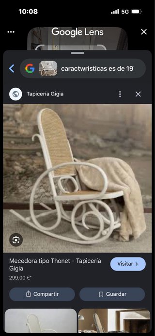Mecedora de ratán y mimbre siglo XX