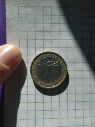 Moneda 1 Euro Italia 2002 Vitruvio