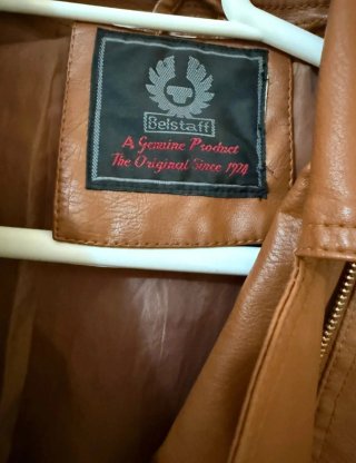 Chaqueta efecto piel mujer marrón