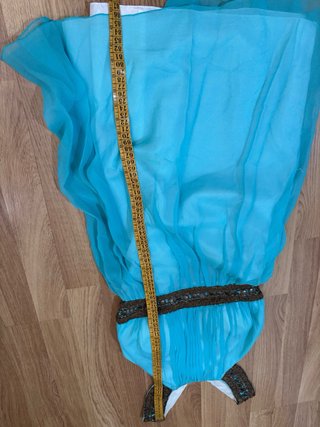 Vestido Seda Azul Turquesa
