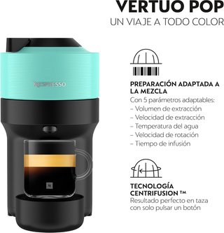 Cafetera Nespresso Vertuo Pop Menta Krups