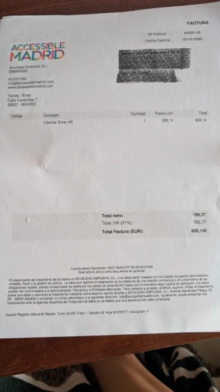 Scooter movilidad reducida desmontable en garantía