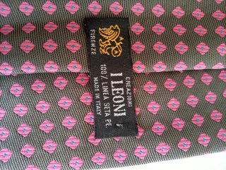 Corbata I Leoni Seda Rosa y Marrón