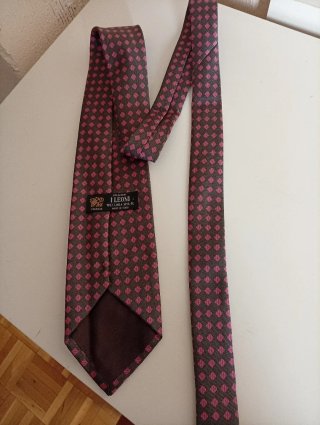 Corbata I Leoni Seda Rosa y Marrón