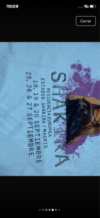 Camiseta Shakira Talla S