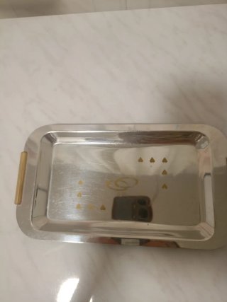 Mini bandeja metálica con asas