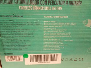 Taladro Percutor 21V 2 Baterías 2Ah + Cargador