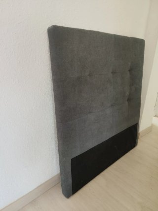 Cabecero tapizado gris cama 90-105